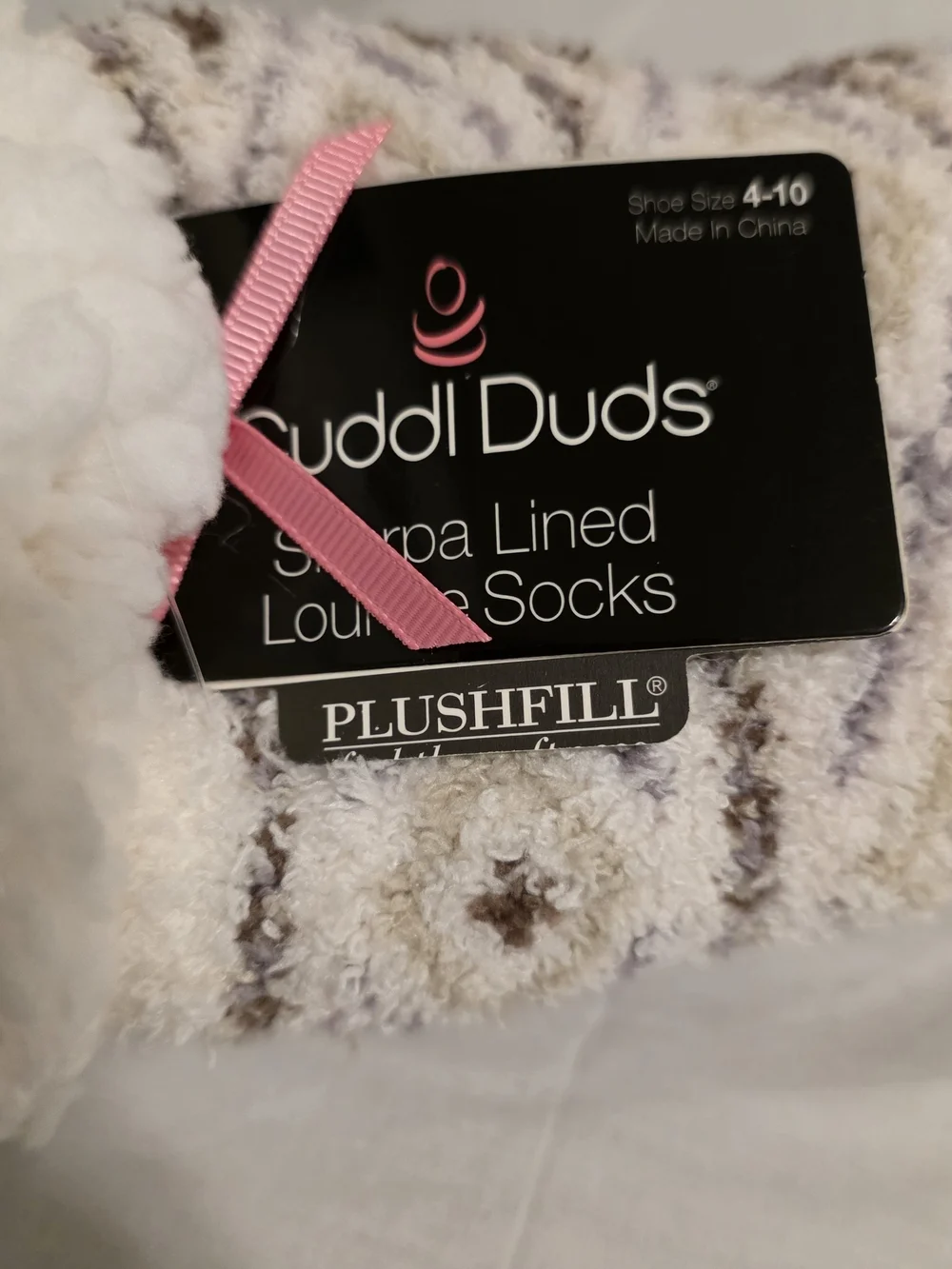 Lot of 4 Pairs Cuddl Duds Sherpa Lined Lounge Socks Women's Size 4-10 NWT